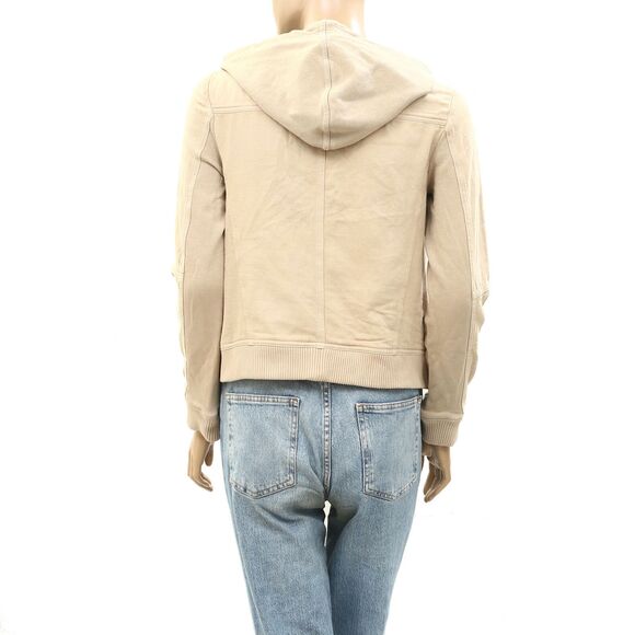 Free People We The Free Carmen Moto Jacket Top Hoodie Zip Up Solid L 273794 - Picture 8 of 10